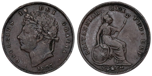 INGLATERRA 1/3 DE FARTHING 1827