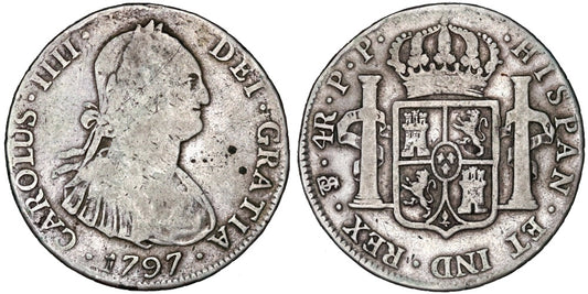CARLOS IV  4 REALES 1797 POTOSI PP