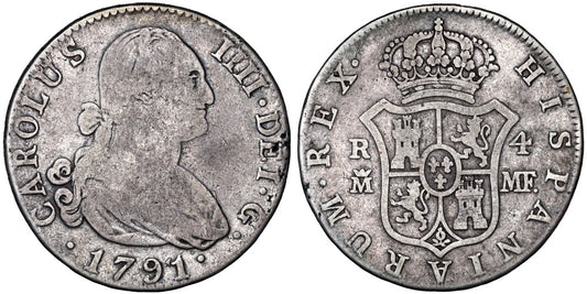 CARLOS IV  4 REALES 1791 MADRID MF