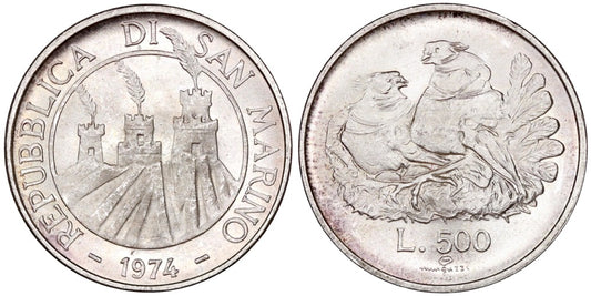 SAN MARINO 500 LIRAS 1974