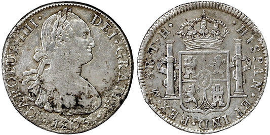 CARLOS IV  8 REALES 1805 MEXICO TH