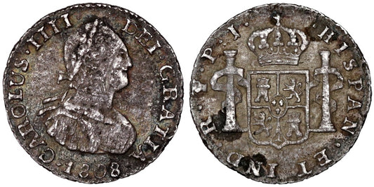CARLOS IV  1/2 REAL 1808 POTOSI PJ