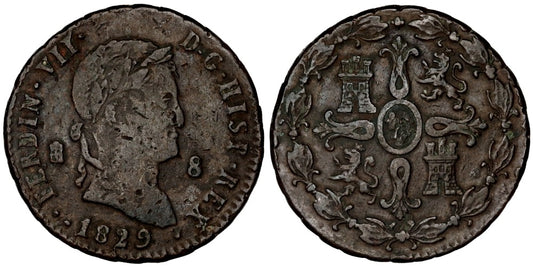FERNANDO VII  8 MARAVEDIS 1829 SEGOVIA