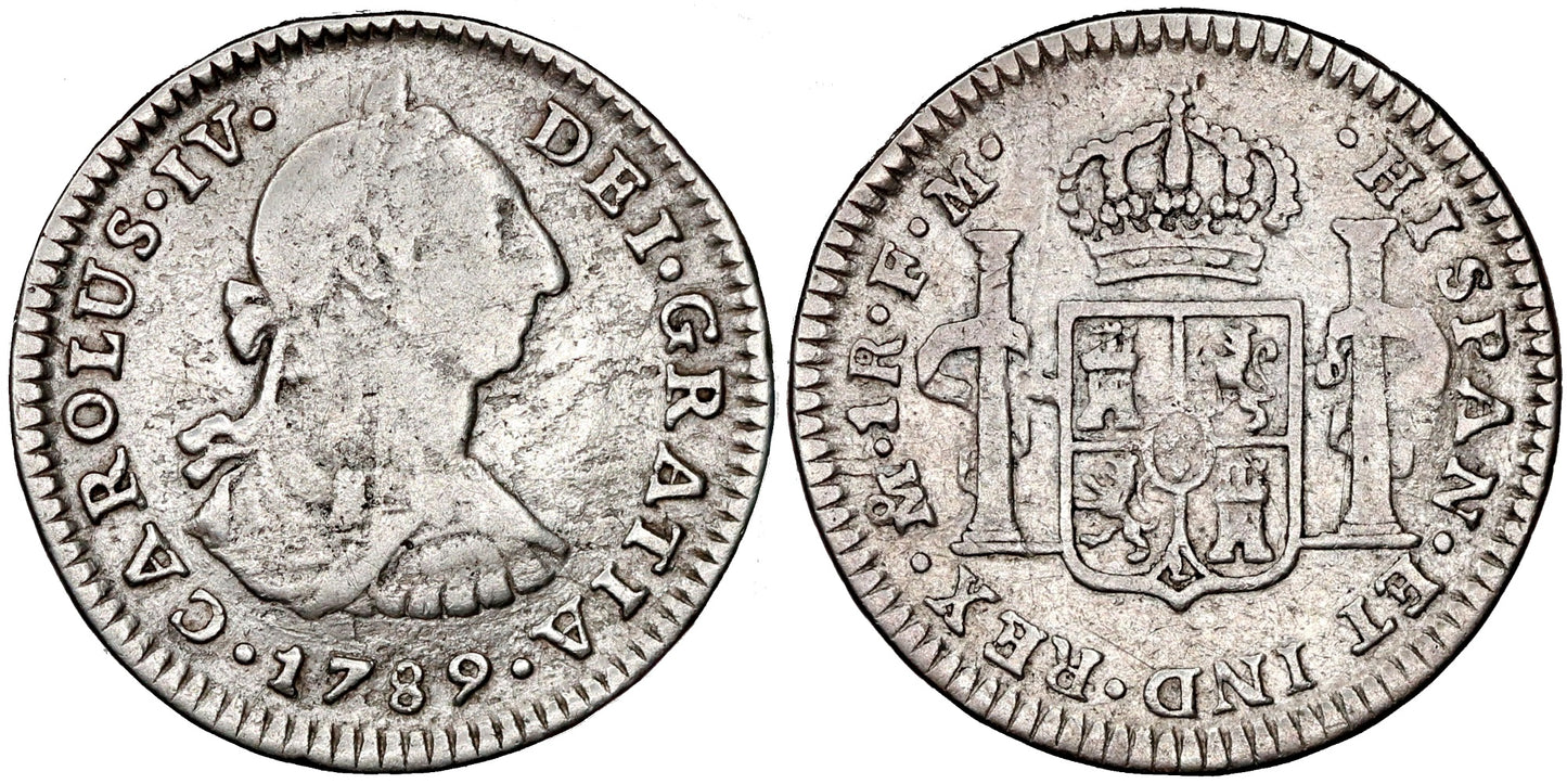 CARLOS IV  1 REAL 1789 MEXICO FM