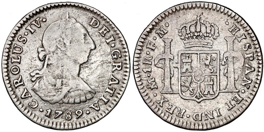 CARLOS IV  1 REAL 1789 MEXICO FM
