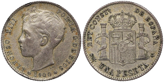 FALSA DE EPOCA 1 PESETA 1900
