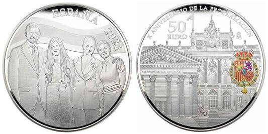 ESPAÑA 50 EUROS 2024  X ANIVERSARIO DE LA PROCLAMACION DEL REY