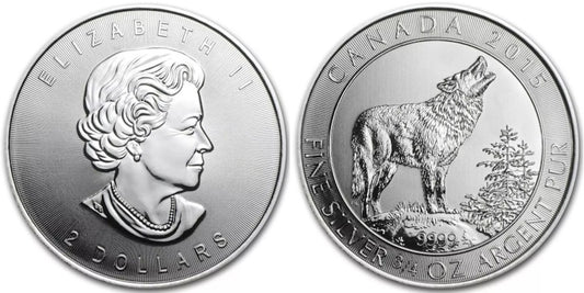 CANADA 2 DOLARES 2015 LOBO GRIS