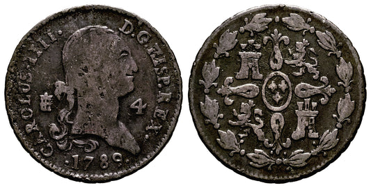 CARLOS IV  4 MARAVEDIS 1789 SEGOVIA