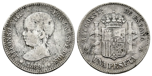 ALFONSO XIII  1 PESETA 1889