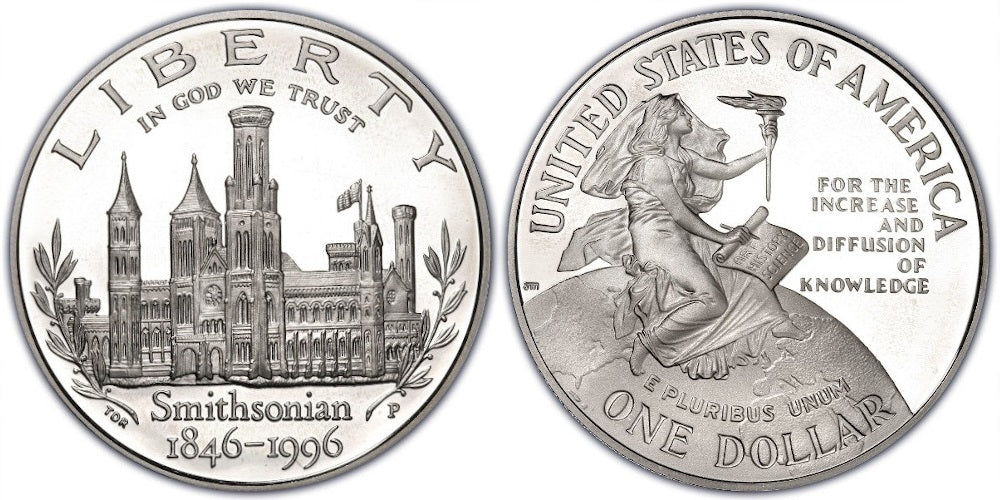 USA 1 DOLAR 1996 P  150 ANIVERSARIO DE SMITHSONIAM