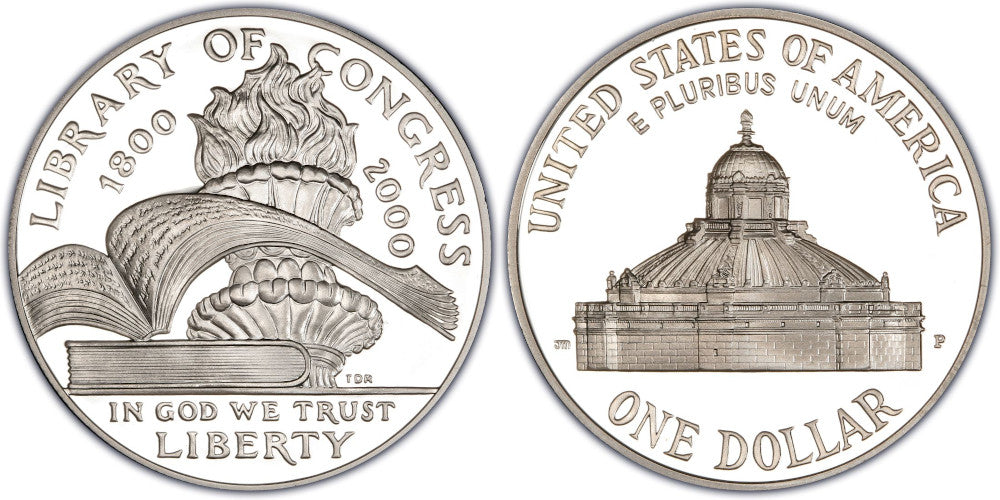 USA 1 DOLAR 2000 P  200 ANIVERSARIO DE LA LIBRERIA DEL CONGRESO