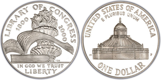 USA 1 DOLAR 2000 P  200 ANIVERSARIO DE LA LIBRERIA DEL CONGRESO