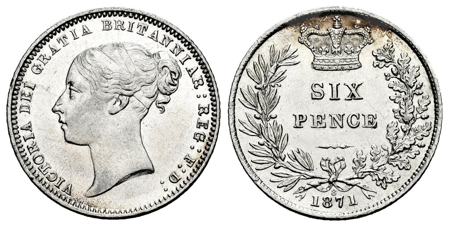 INGLATERRA 6 PENIQUES 1871