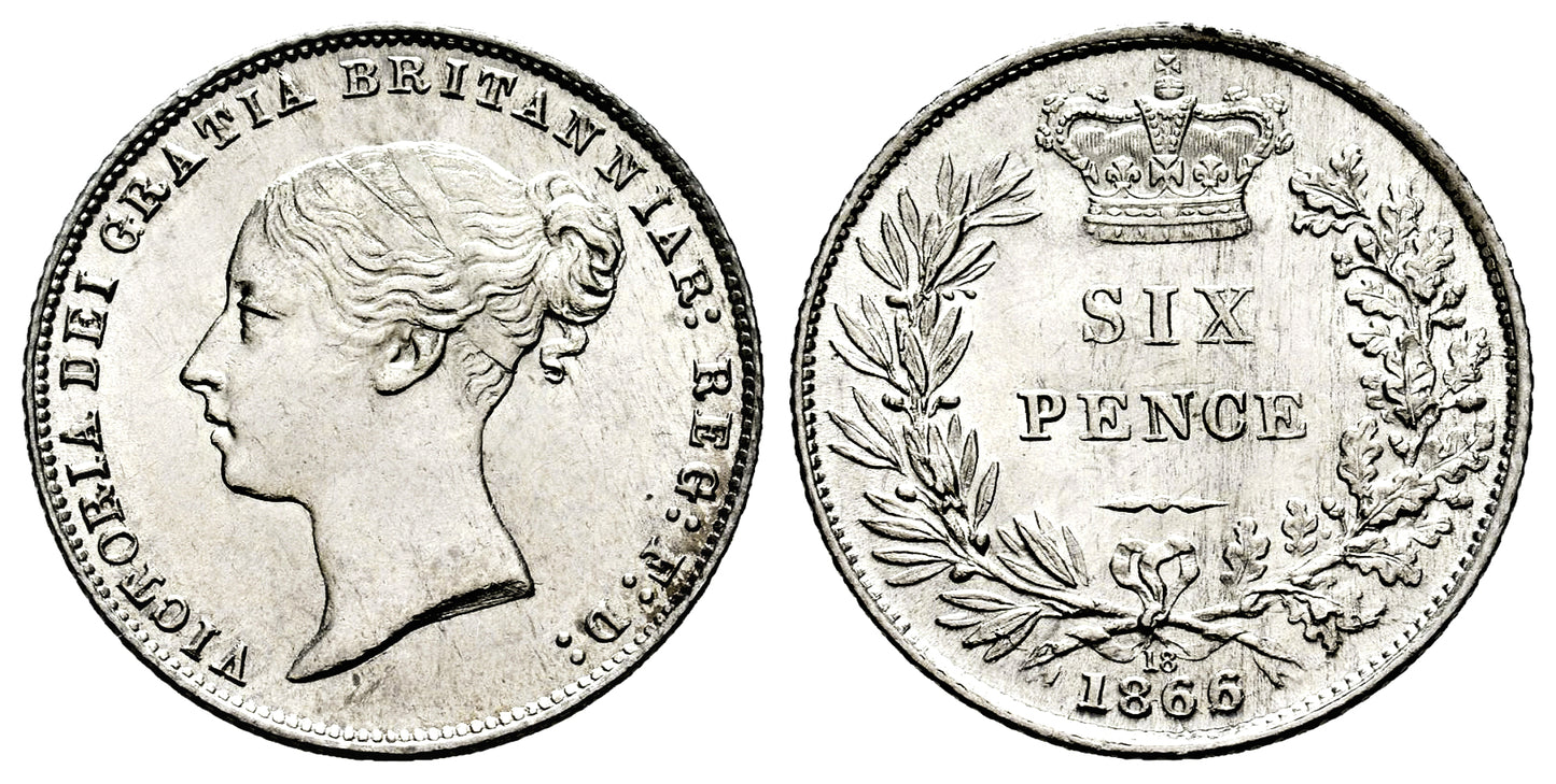 INGLATERRA 6 PENIQUES 1866