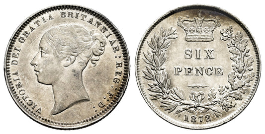 INGLATERRA 6 PENIQUES 1872