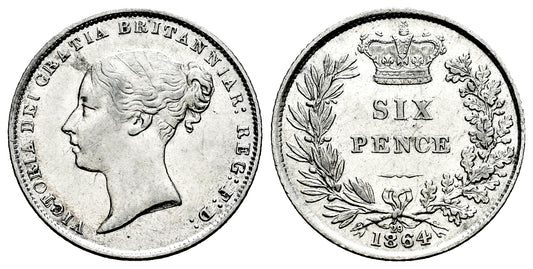 INGLATERRA 6 PENIQUES 1864