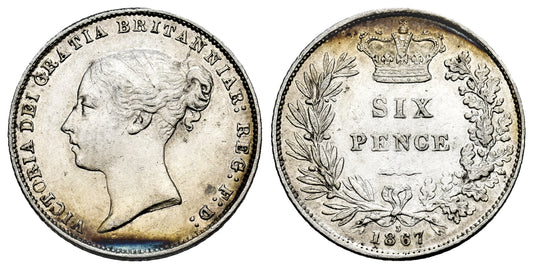 INGLATERRA 6 PENIQUES 1867