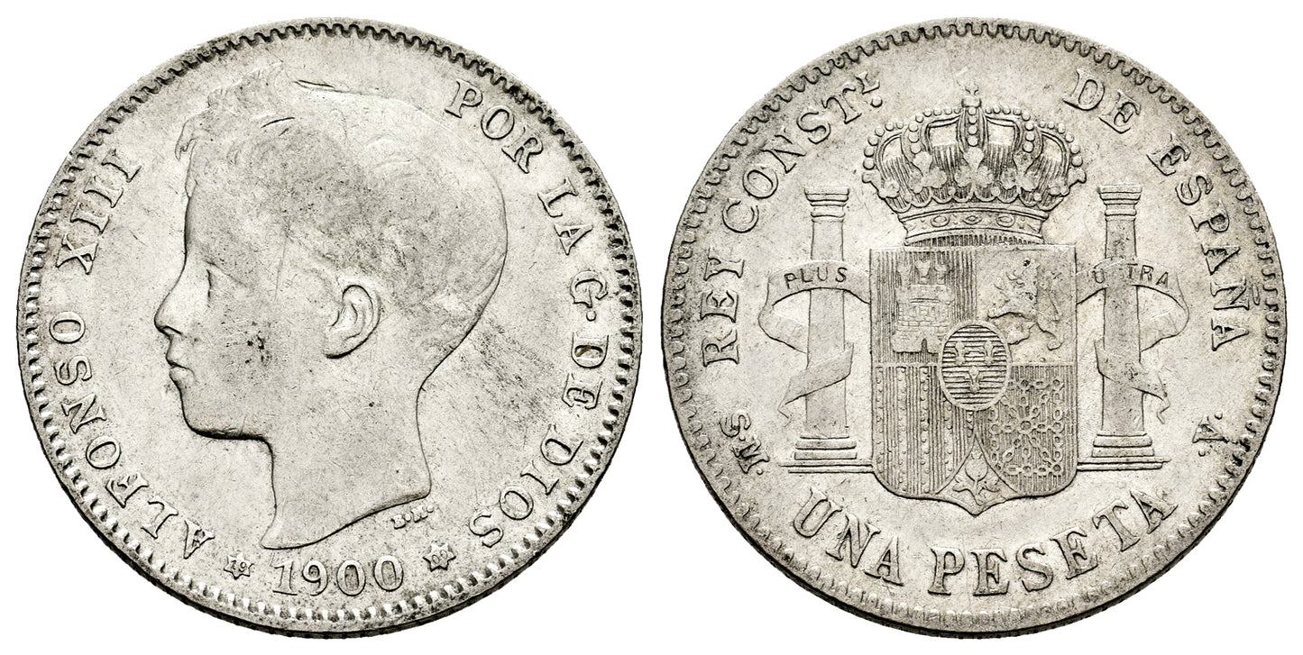 ALFNSO XIII  1 PESETA 1900