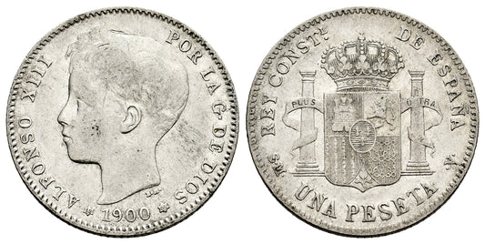 ALFNSO XIII  1 PESETA 1900