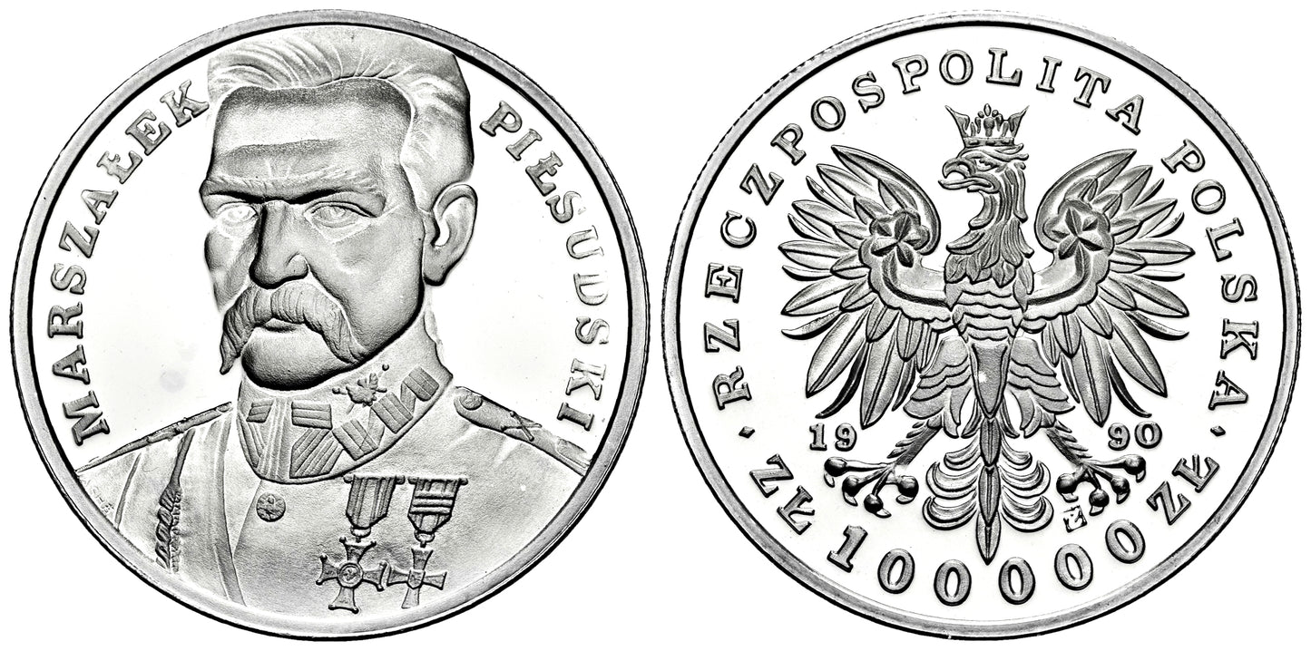 POLONIA 100000 ZLOTYCH 1990 JOZEL PILSUDSKI