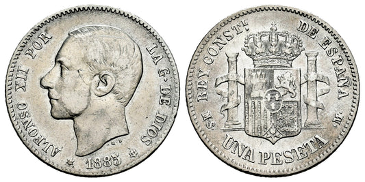 ALFONSO XII  1 PESETA 1885*18-86