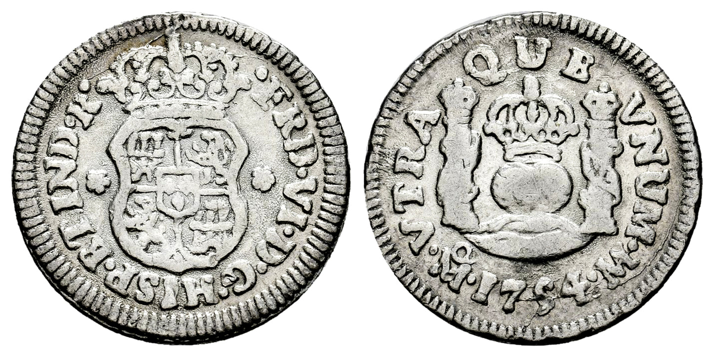 FERNANDO VI  1/2 REAL 1754 MEXICO M