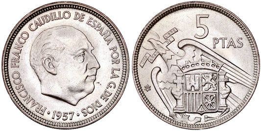 ESTADO ESPAÑOL 5 PESETAS 1957*61