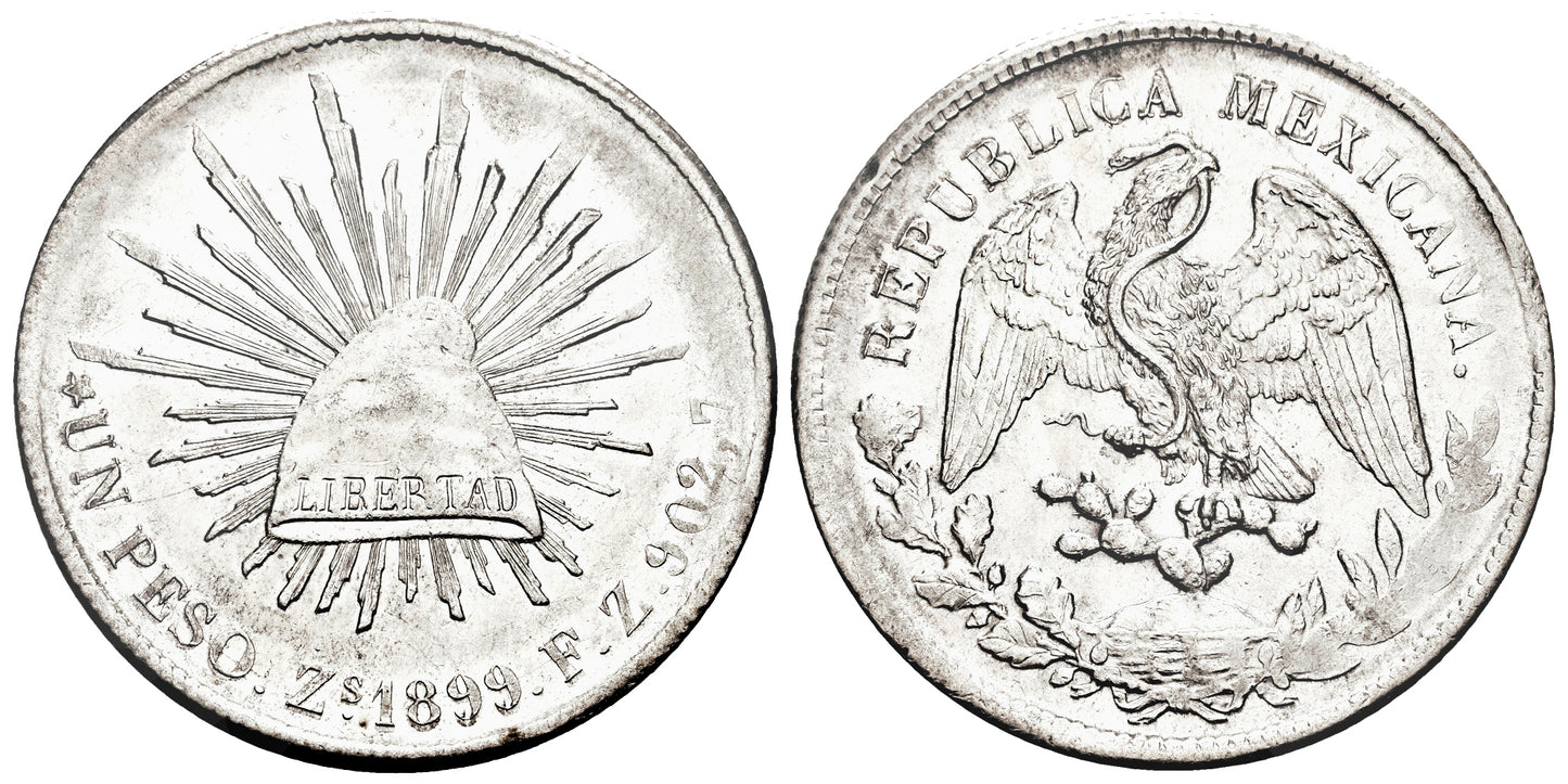 MEXICO 1 PESO 1899 FZ  ZACATECAS