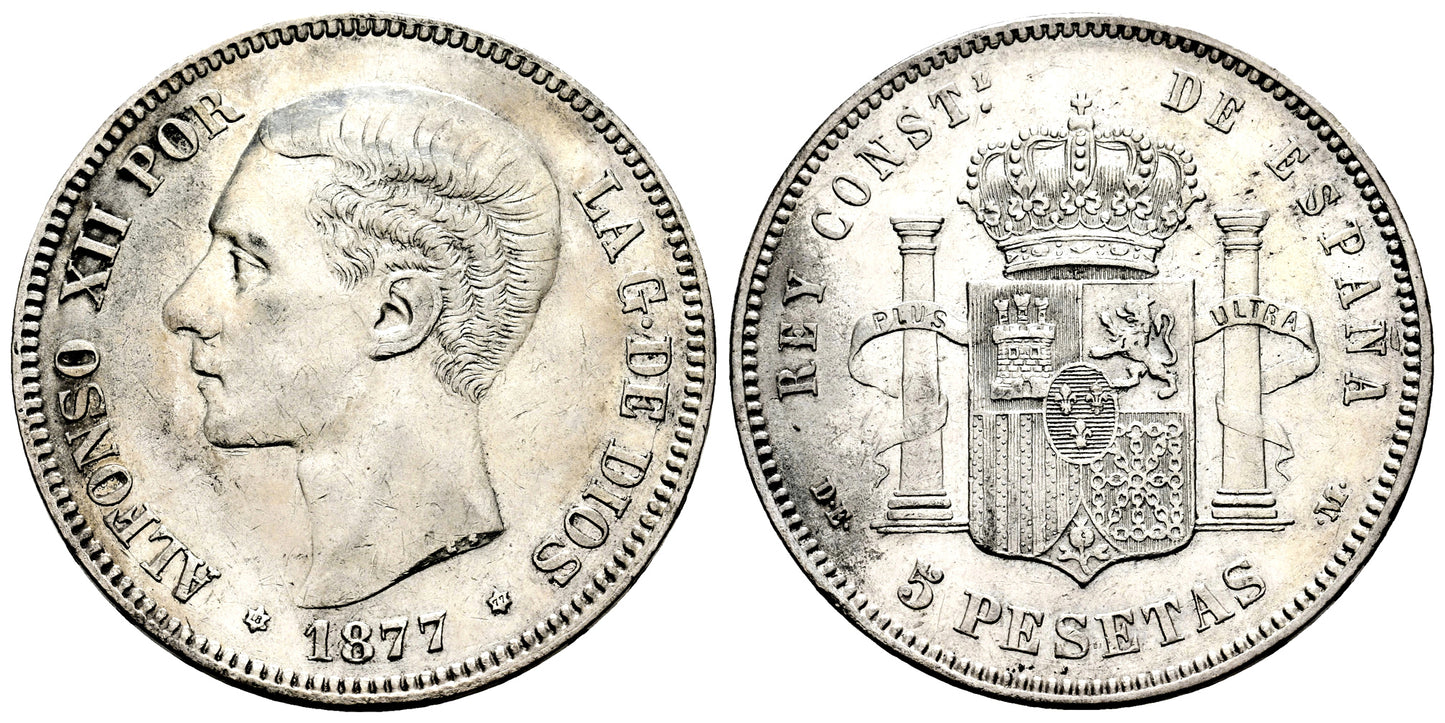 ALFONSO XII  5 PESETAS 1877