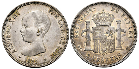 ALFONSO XIII  5 PESETAS 1889