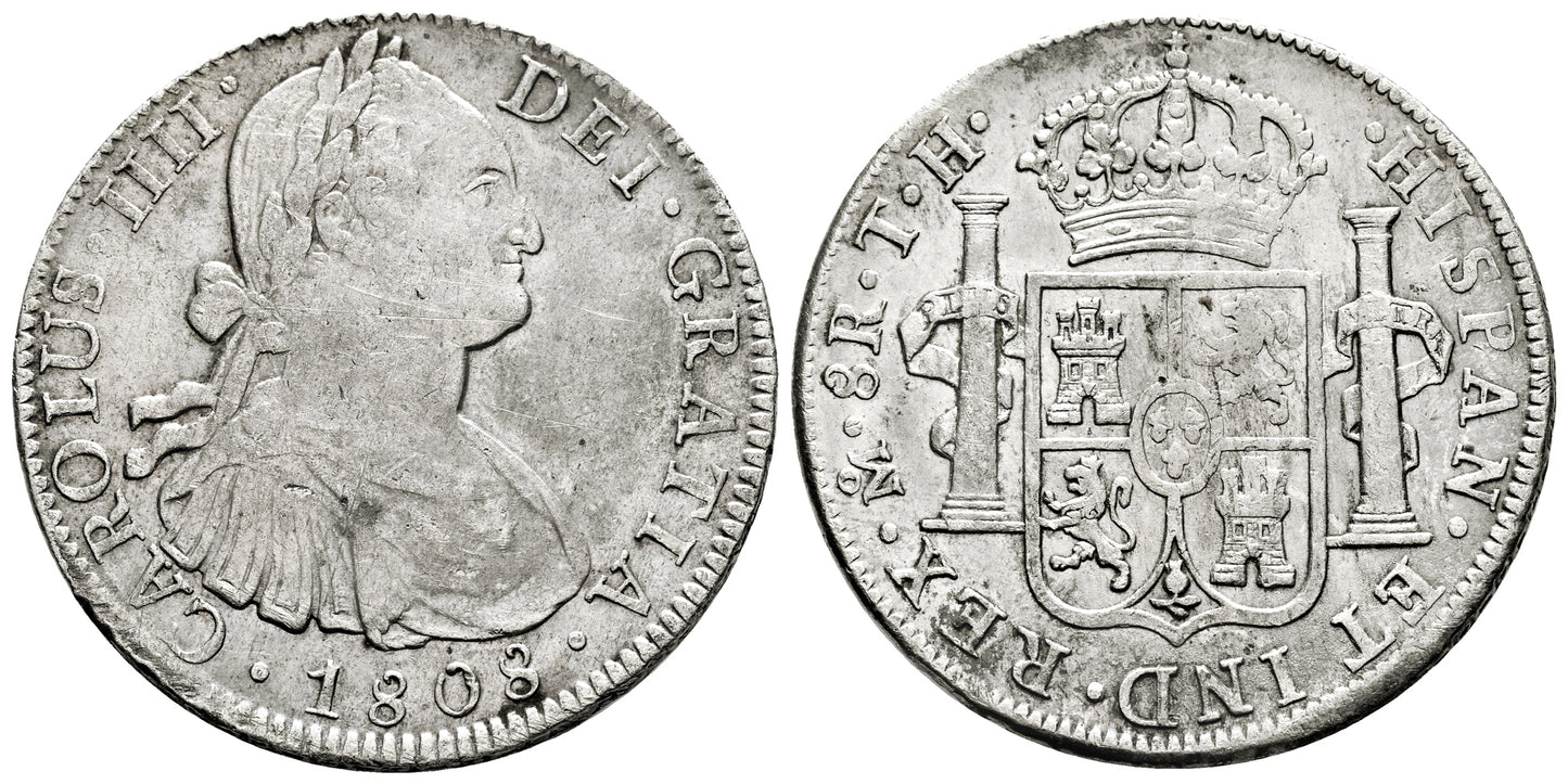 CARLOS IV  8 REALES 1808 MEXICO TH