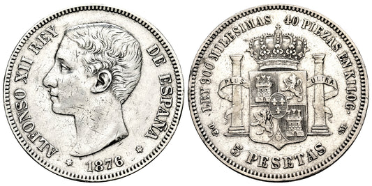 ALFONSO XII  5 PESETAS 1876