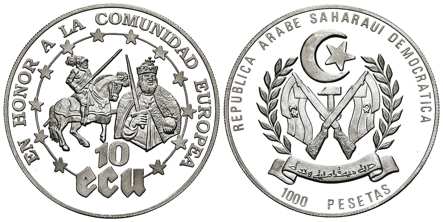 REPUBLICA SAHARAUI  10 ECU-1000 PESETAS 1992