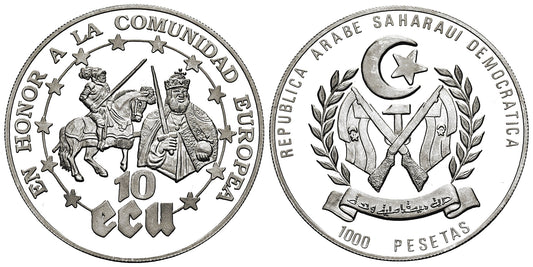 REPUBLICA SAHARAUI  10 ECU-1000 PESETAS 1992