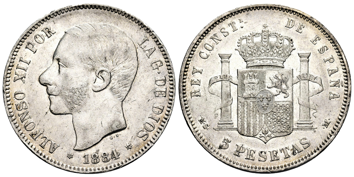 ALFONSO XII  5 PESETAS 1884
