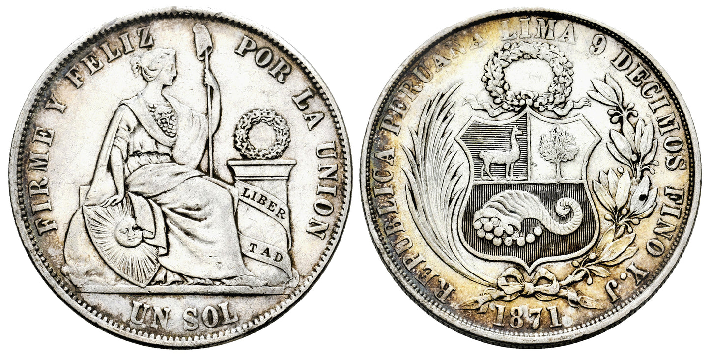 PERU 1 SOL 1871 YJ