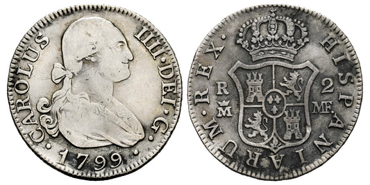CARLOS IV  2 REALES 1799 MADRID MF