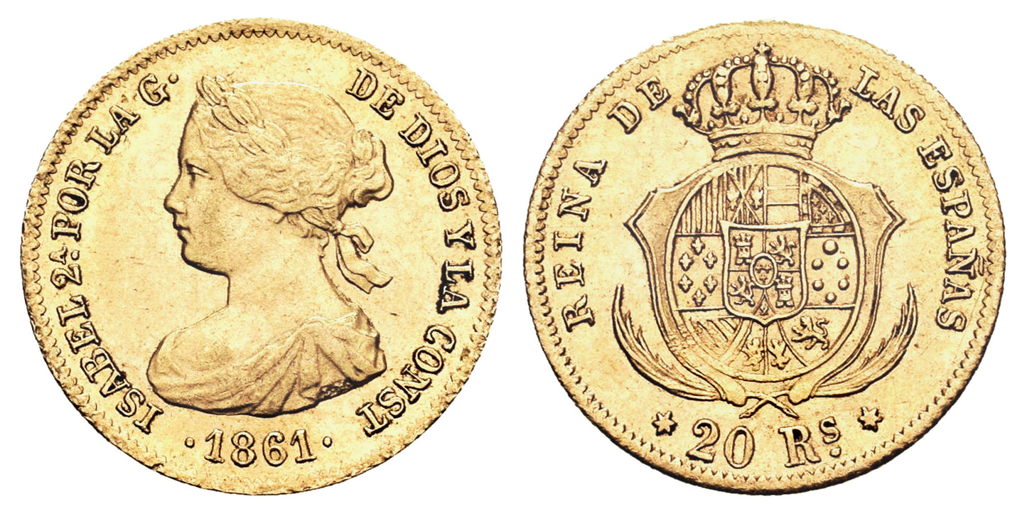 ISABEL II  20 REALES 1861 MADRID