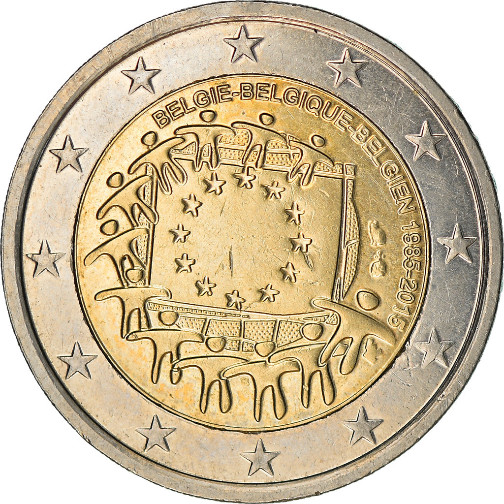 Bélgica, 
  
  2 euros, 
  
  Europäischer Vorhang