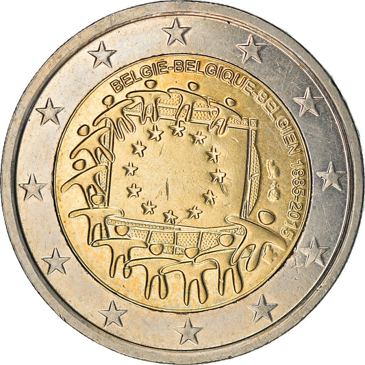 Bélgica, 
  
  2 euros, 
  
  Europäischer Vorhang