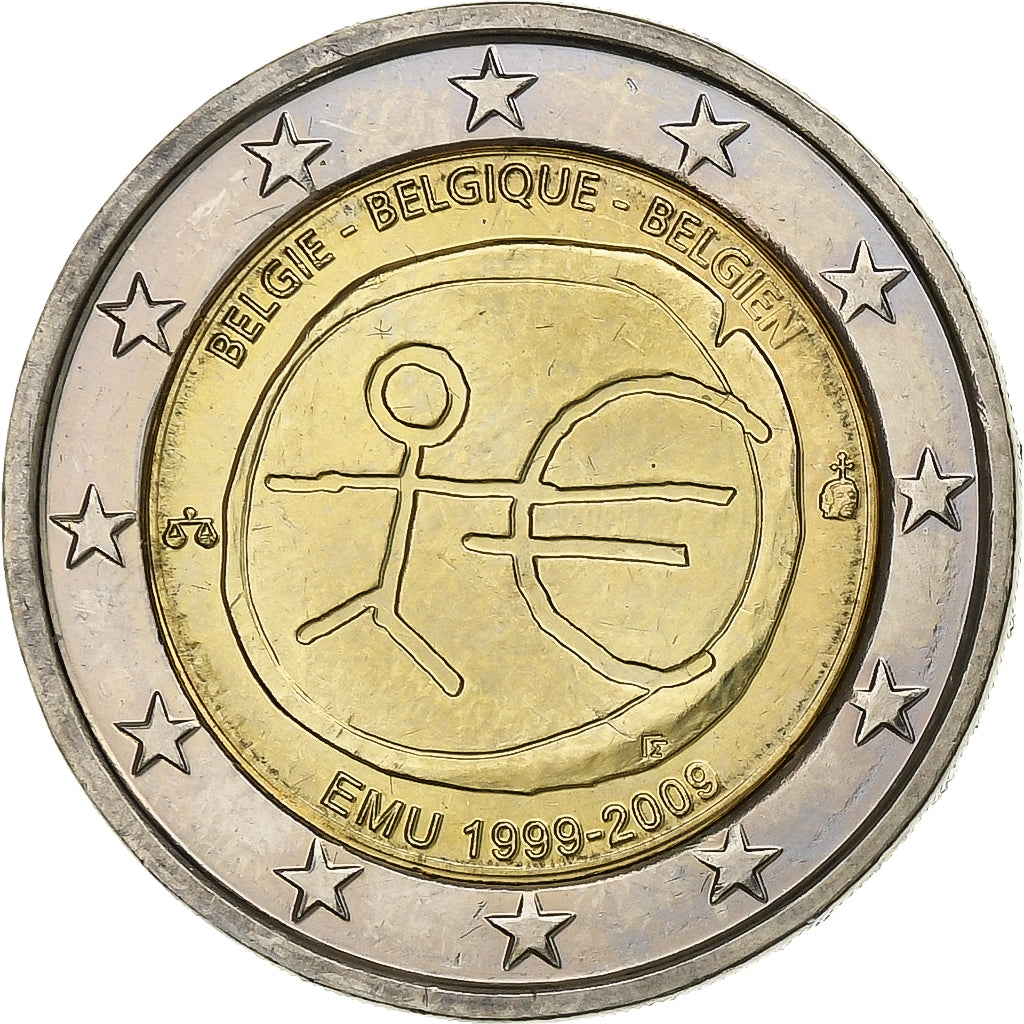 Bélgica, 

2 euros, 

Unión Monetaria Europea