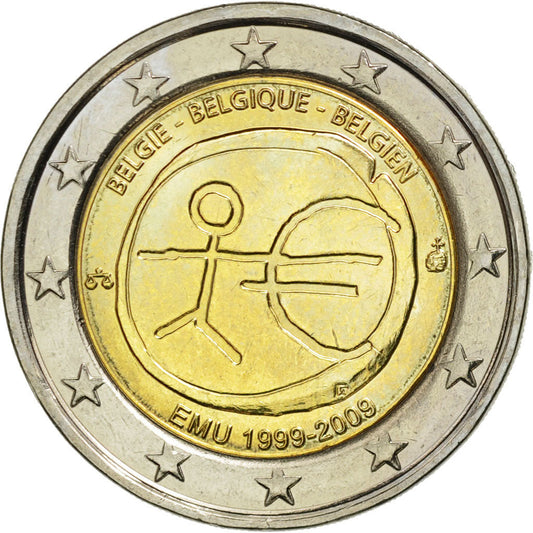 Bélgica, 
  
  2 euros, 
  
  10 años euros