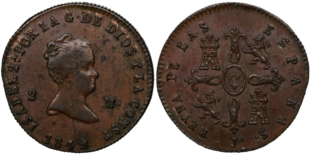 2 MARAVEDIS 1849 JUBIA