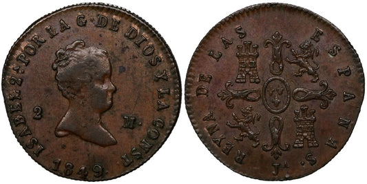 2 MARAVEDIS 1849 JUBIA