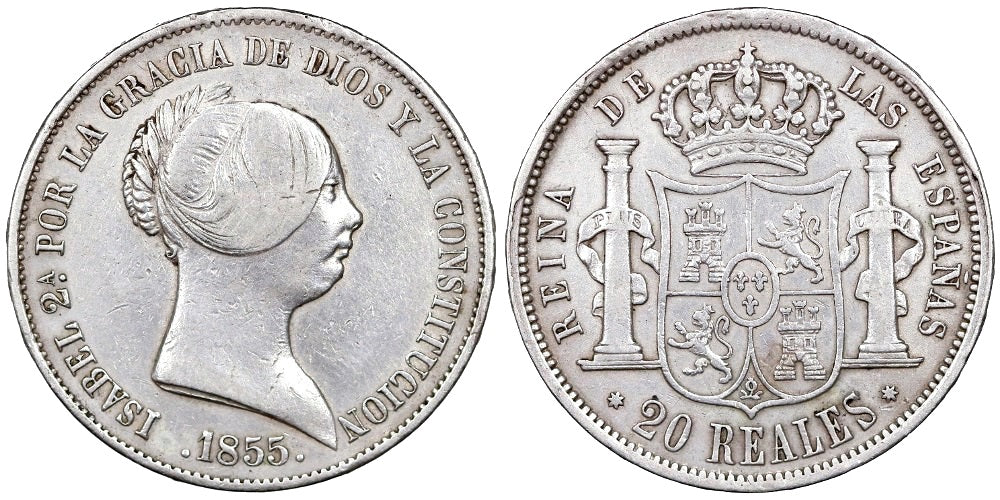 ISABEL II  20 REALES 1855 SEVILLA