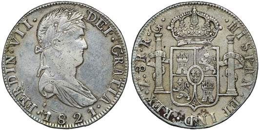 FERNANDO VII  8 REALES 1821 ZACATECAS