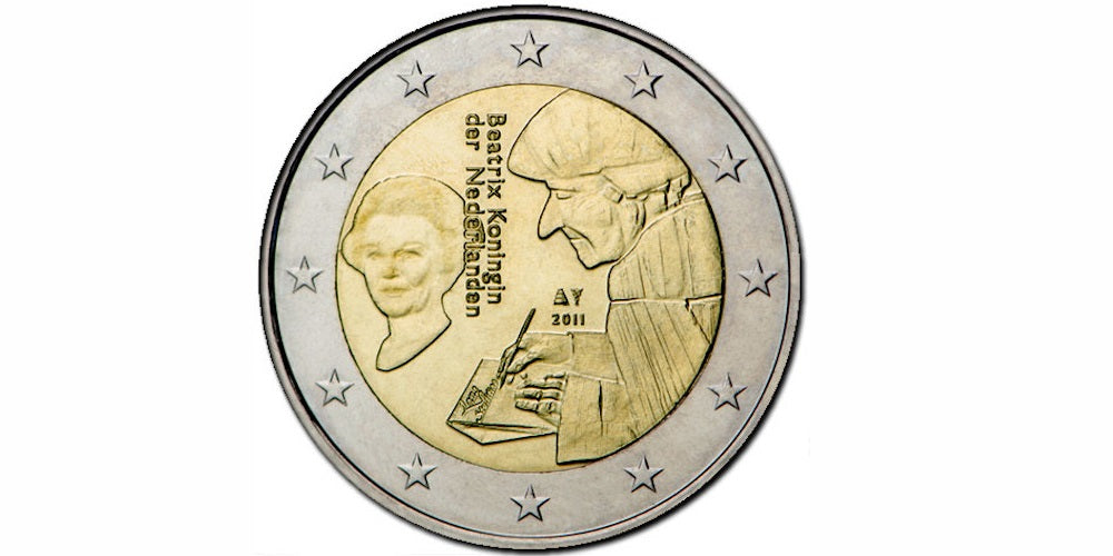 2 EUROS HOLANDA 2011 ERASMO DE ROTTERDAM