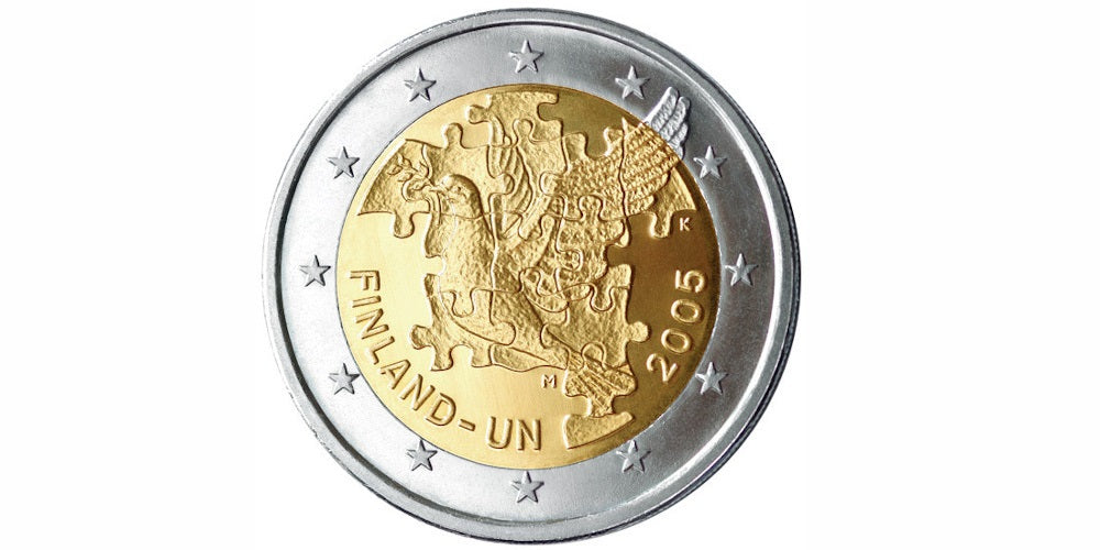 2 EUROS FINLANDIA 2005 ADHESION A LA O.N.U.