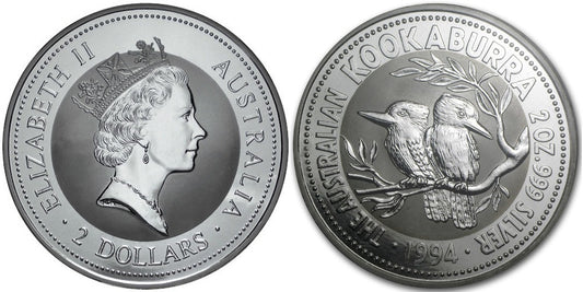 AUSTRALIA 2 DOLARES KOOKABURRA 1994 (2 ONZAS DE PLATA)